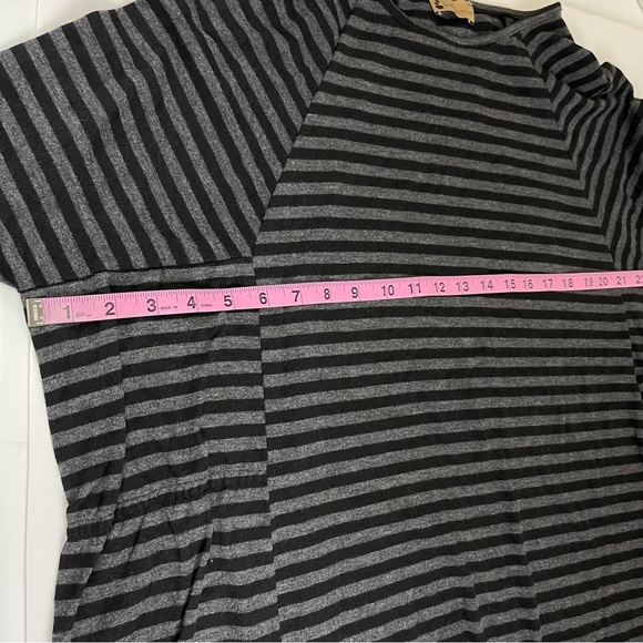 Karakorum Shirt Womens Large XL Black Gray Striped Tunic Round Neck - Picture 7 of 10